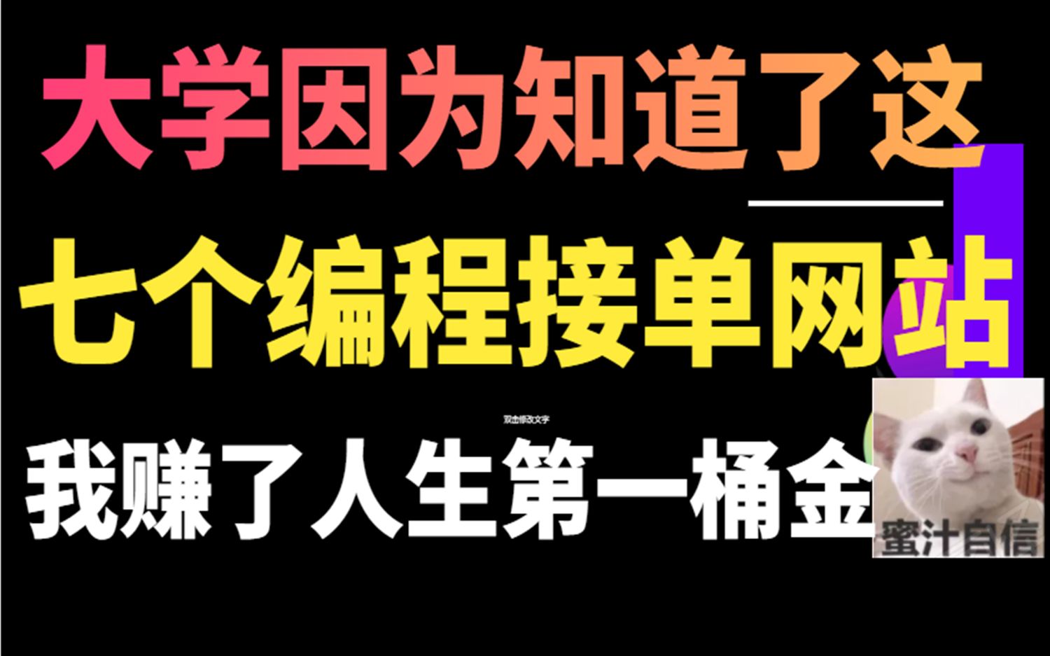 程序员接私活靠谱的七大平台,还有一些建议送给你们,少走弯路哔哩哔哩bilibili