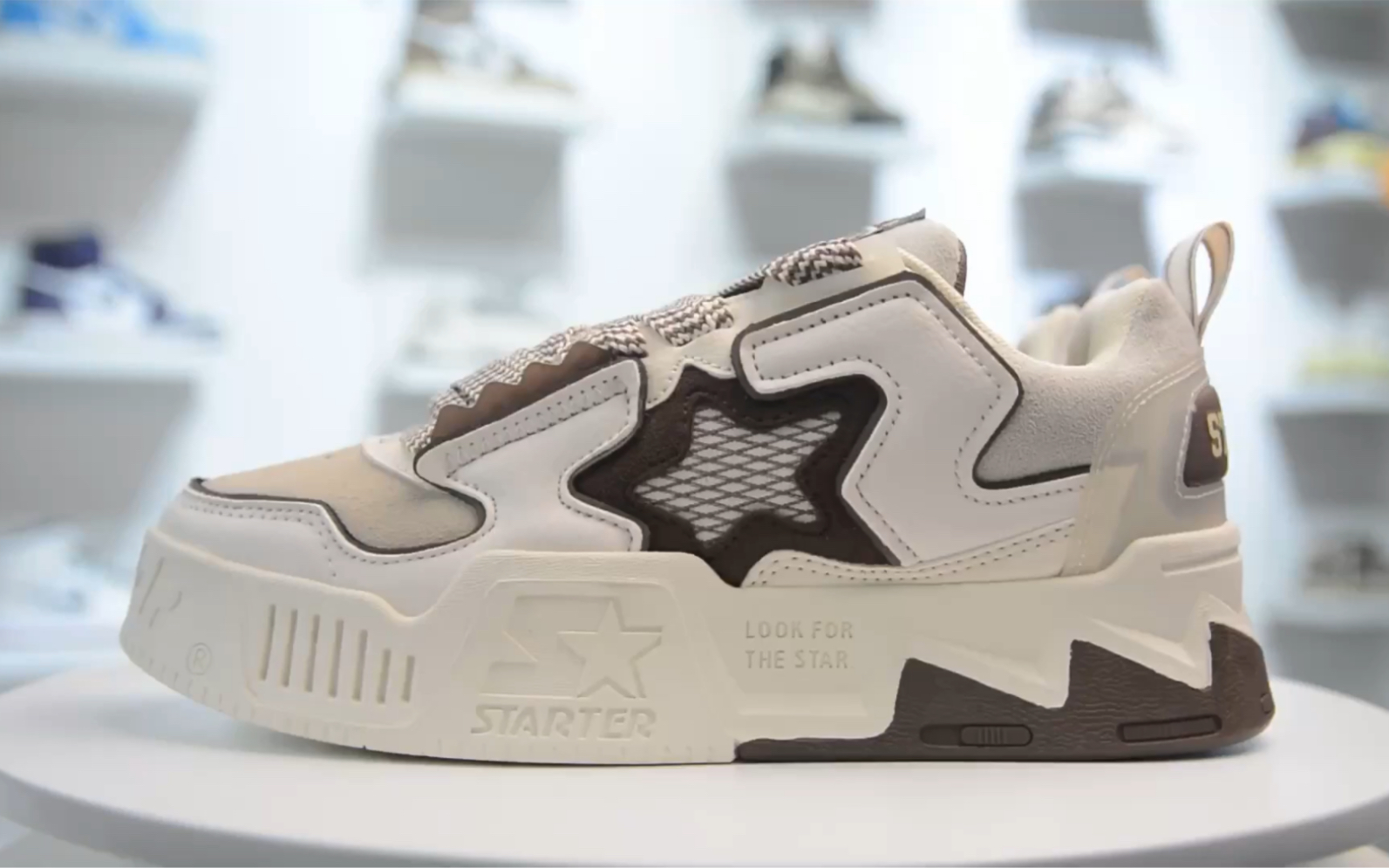 【权威实拍】starter vol音浪二代 星星鞋 复古厚底板鞋 榛子巧克力