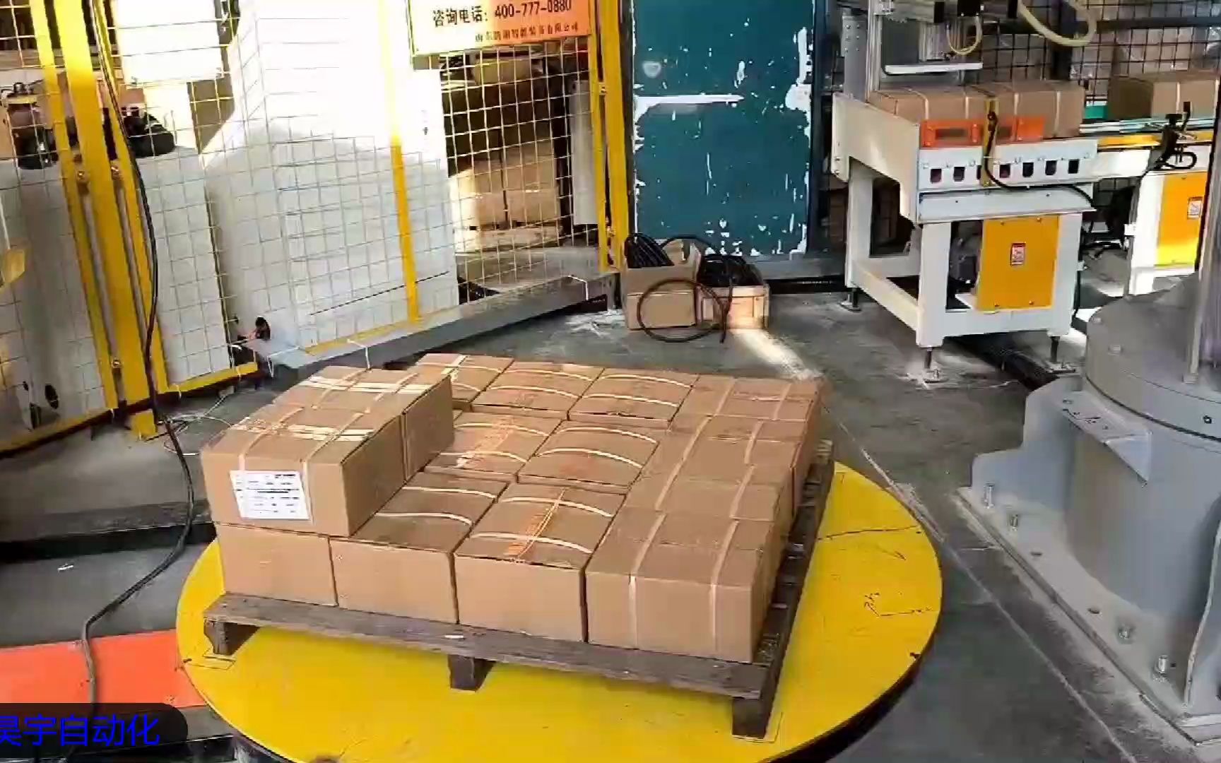 立柱码垛机纸箱码垛缠绕