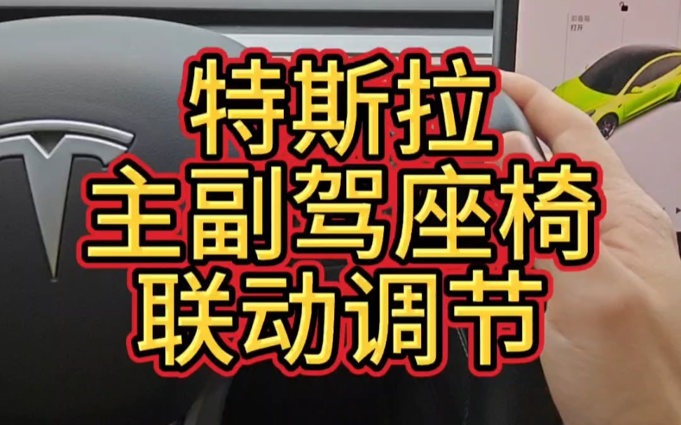 特斯拉隐藏功能,主副驾座椅联动调节,副驾老板键,V2.3版固件已支持.哔哩哔哩bilibili