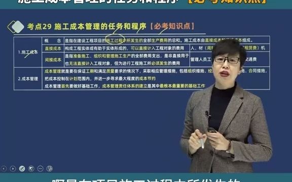 [图]二建施工管理考前冲刺：【必考知识点】施工成本管理的任务和程序！