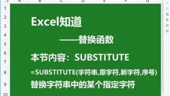 Excel知道 - [SUBSTITUTE 替换函数] WPS/Excel表格函数精讲