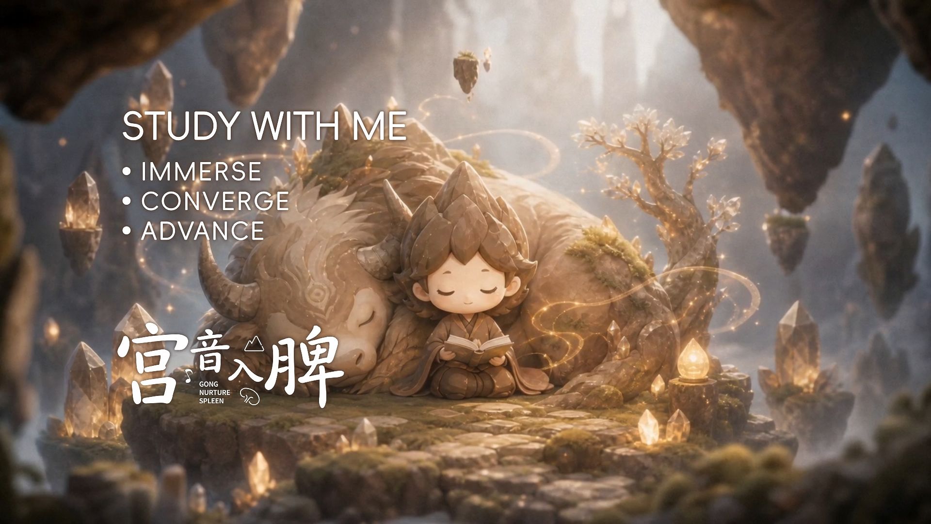 ⛰️宫调【纯音乐+沙石声｜Track】土音入脾【脾藏意】思维【短时记忆】舒缓背景音乐【钢琴+巴松+大提琴｜白噪音】心流【专注｜沉浸】自习室【30分钟】