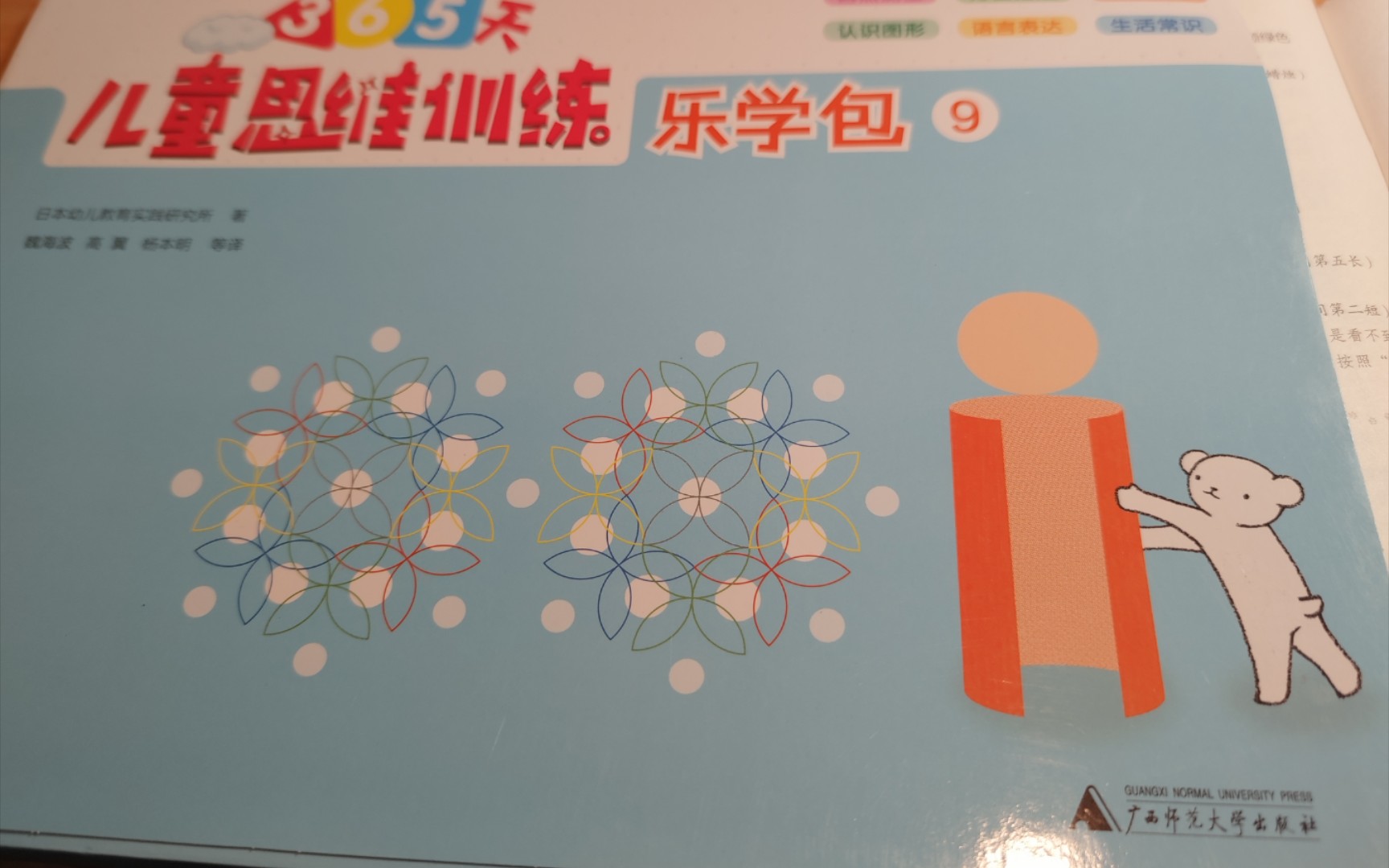 [图]好书分享，《儿童思维训练365天》乐学包9 ，适合4岁小朋友。6岁小朋友过于容易，家长教野轻松。日本幼儿教育实践研究所，广西师范大学出版社。