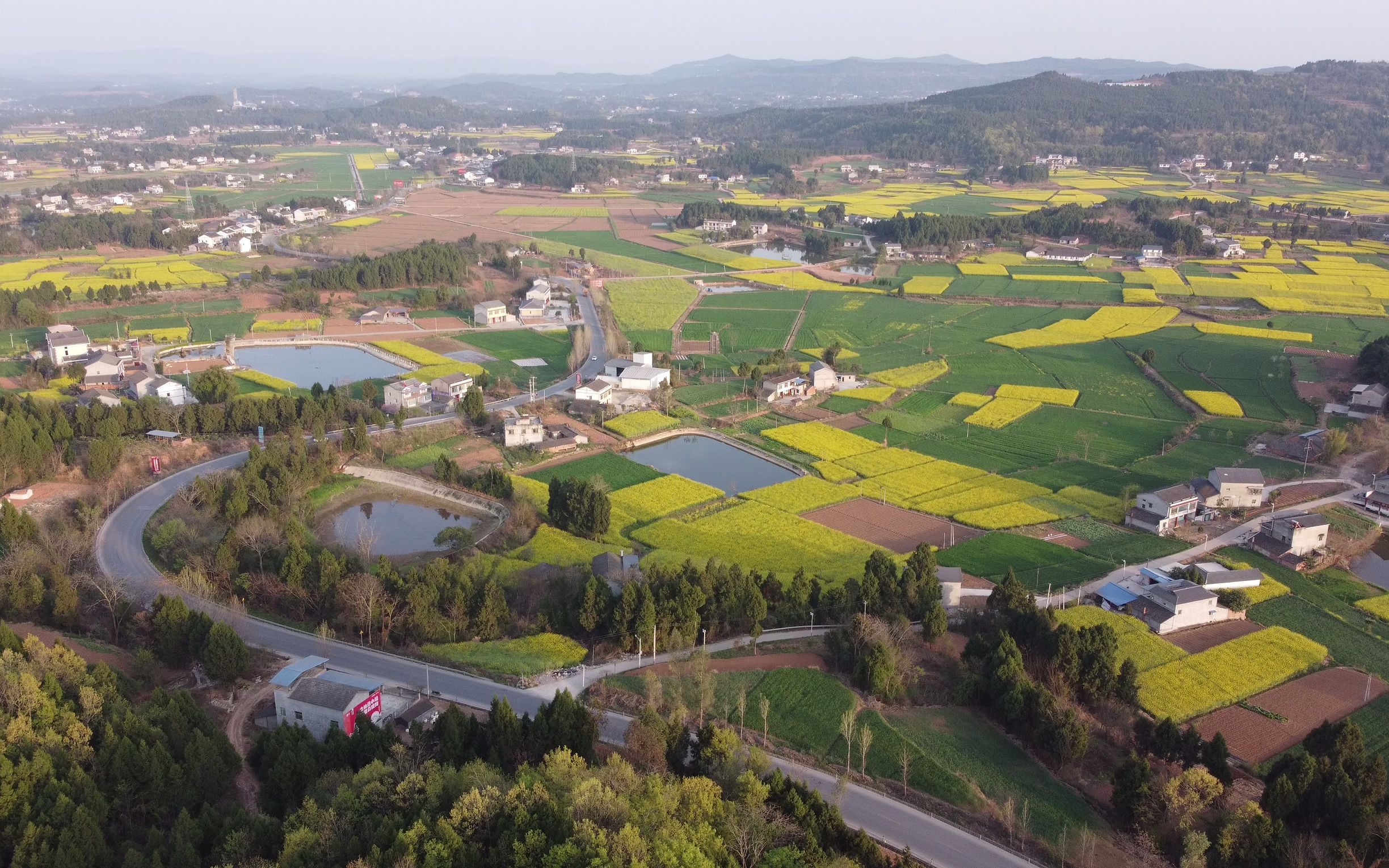 航拍素材-农村-道路