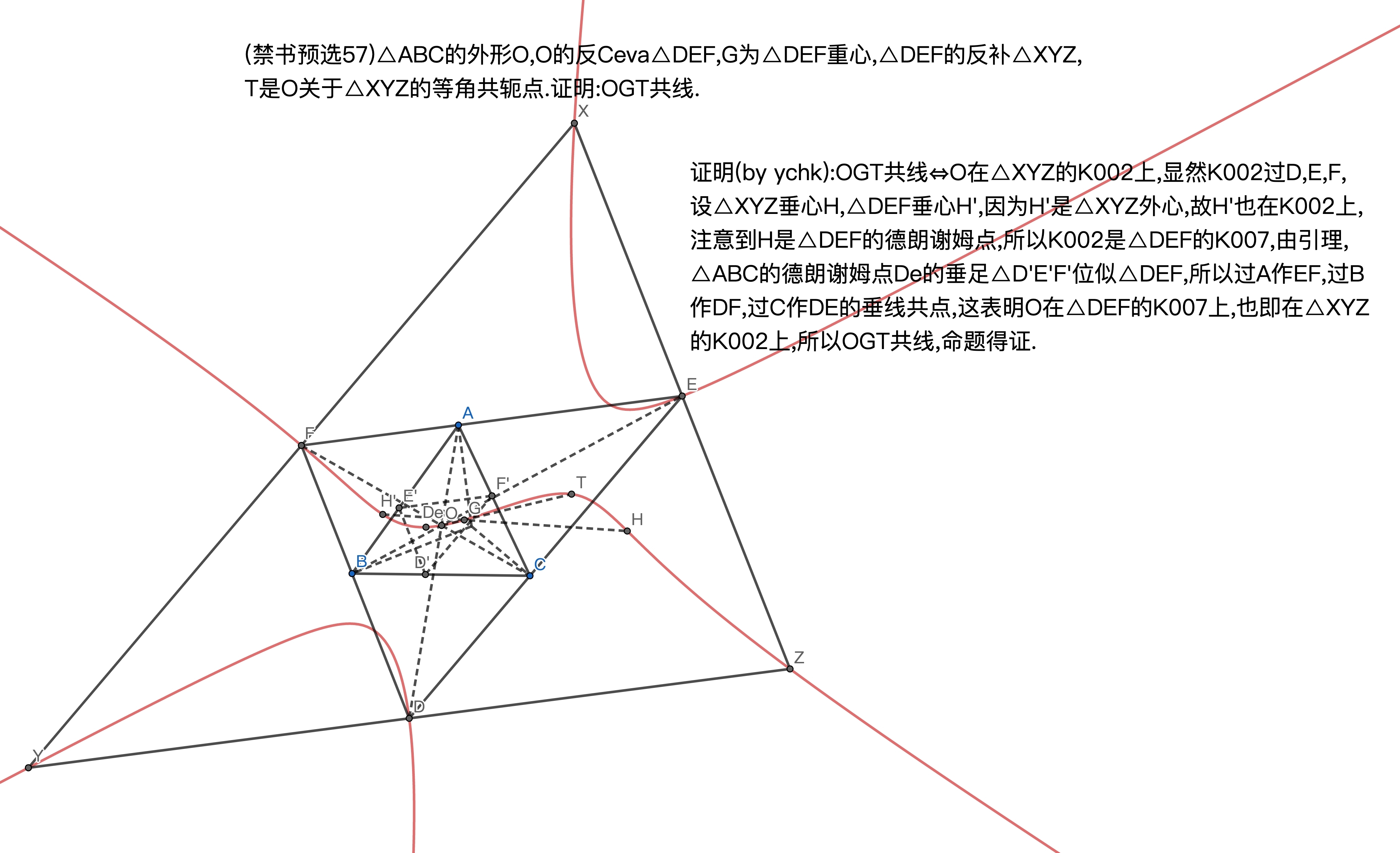 【禁书预选57】证明等角共轭点对过重心 德朗谢姆点 反Ceva三角形 K002 K007哔哩哔哩bilibili