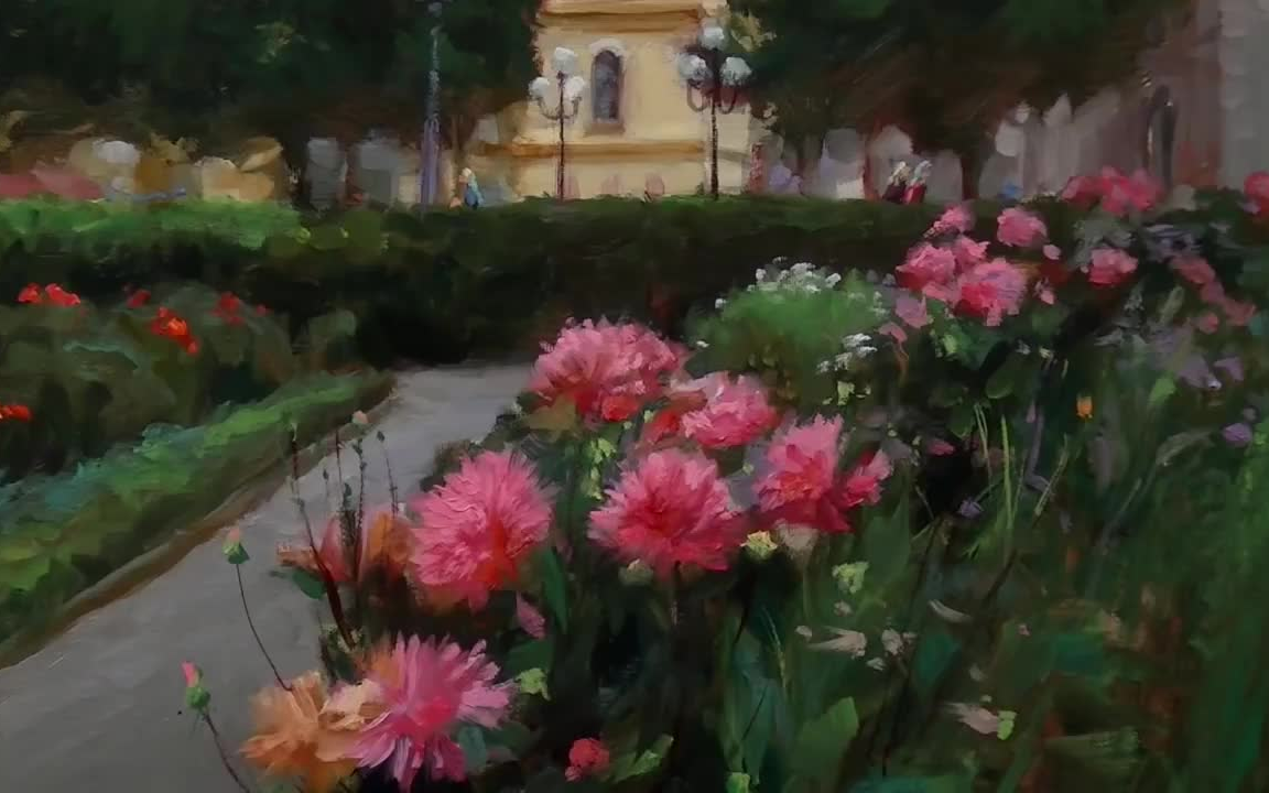 【油画教程】VLADIMIR VOLEGOV. Square in Stockholm. 2018 绘画过程哔哩哔哩bilibili