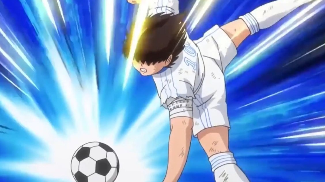 大空翼与日向的巅峰对决,空中硬接猛虎射门