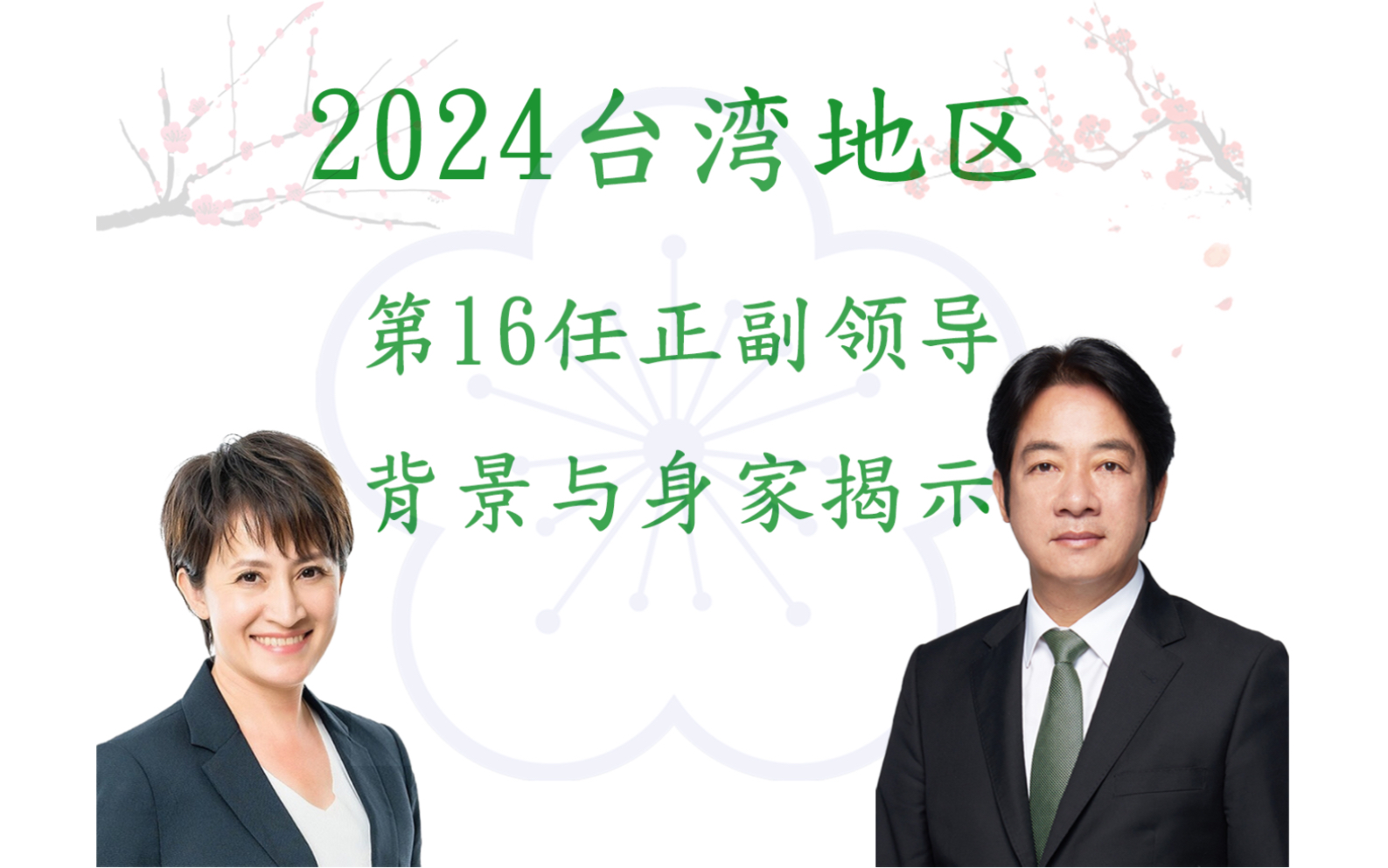 2024 台湾新正副领导身家财产公开哔哩哔哩bilibili