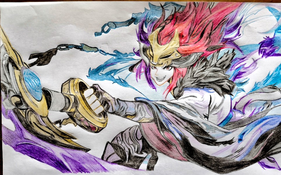 手绘彩铅王者百里玄策【电耗子】_哔哩哔哩 (゜-゜)つロ 干杯~-bili