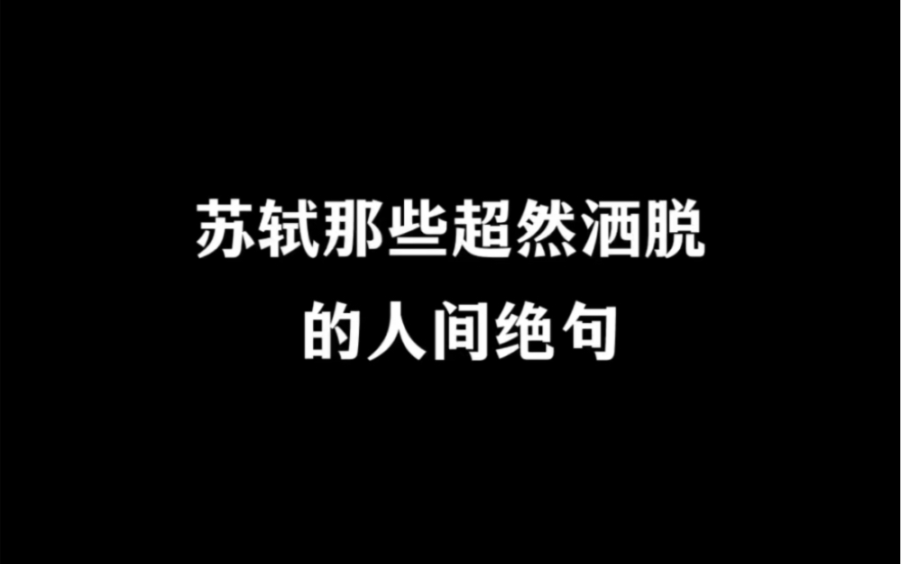 苏轼笔下那些超然脱俗的人间绝句.哔哩哔哩bilibili