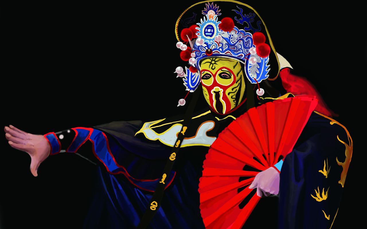 川剧变脸图片 B站