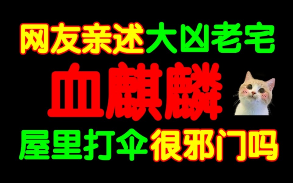 【大凶】血麒麟事件!一脉男丁非死即伤!网友亲述诡异老宅.我同学是不是在说宇宙语?你在屋里打过伞吗?哔哩哔哩bilibili