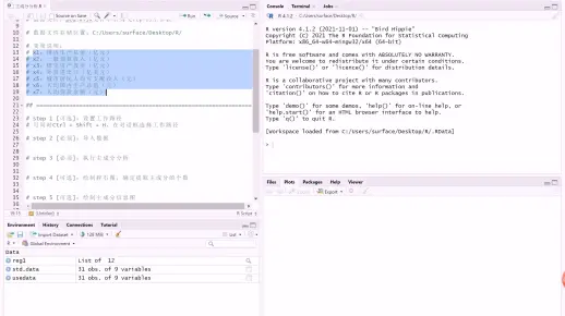 在RStudio基于主成分分析进行综合评价