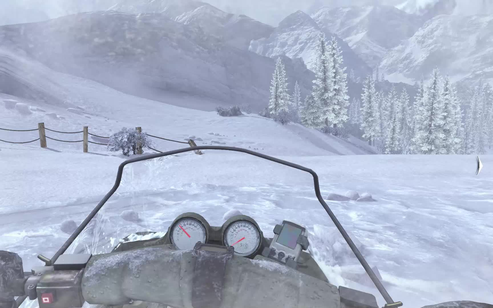 《使命召唤6:现代战争2》紧张刺激的雪地摩托