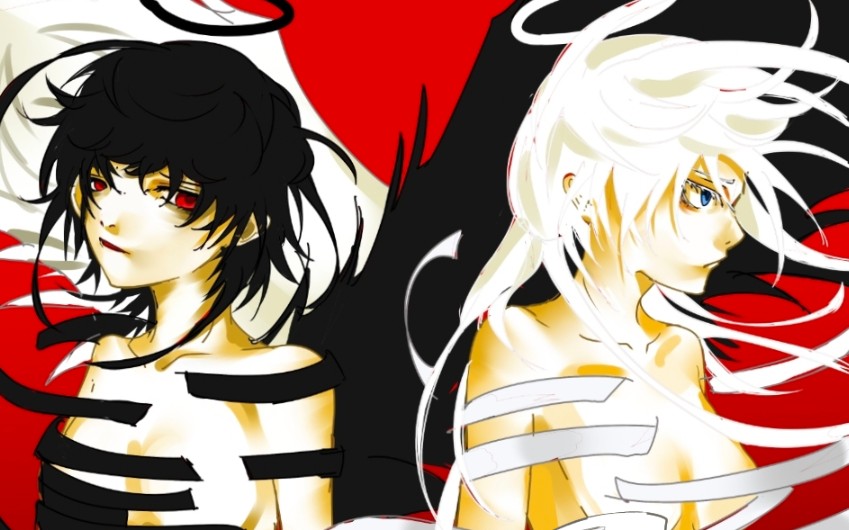 想要原创一个漫画,关于天使,恶魔,人类共存的世界,封面已经画好