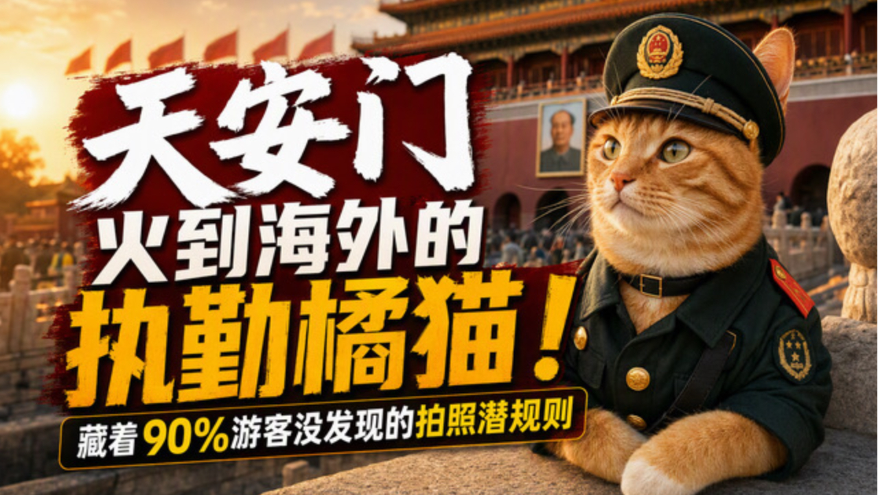 天安门火到海外的执勤橘猫！藏着90%游客没发现的拍照潜规则
