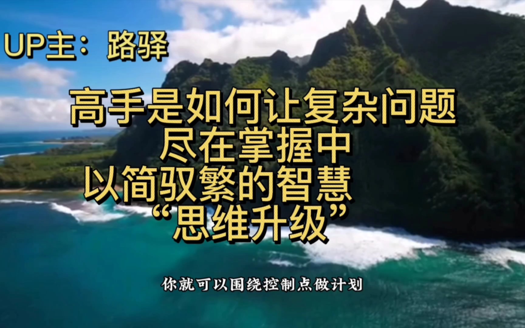 “思维训练”“思维升级”高手如何让复杂问题,尽在掌握中?以简驭繁的智慧.哔哩哔哩bilibili