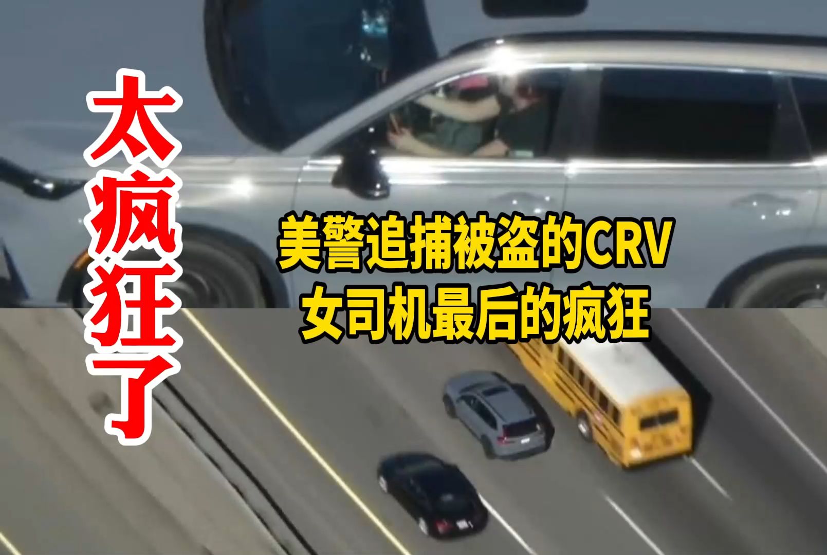 美国警察追捕被盗的本田CRV,洛杉矶女司机上演最后的疯狂哔哩哔哩bilibili