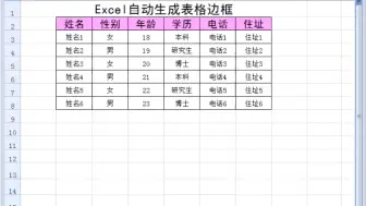 Download Video: Excel表格如何自动添加边框线