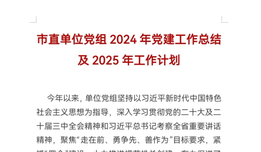 市直单位党组2024年党建工作总结及2025年工作计划哔哩哔哩bilibili