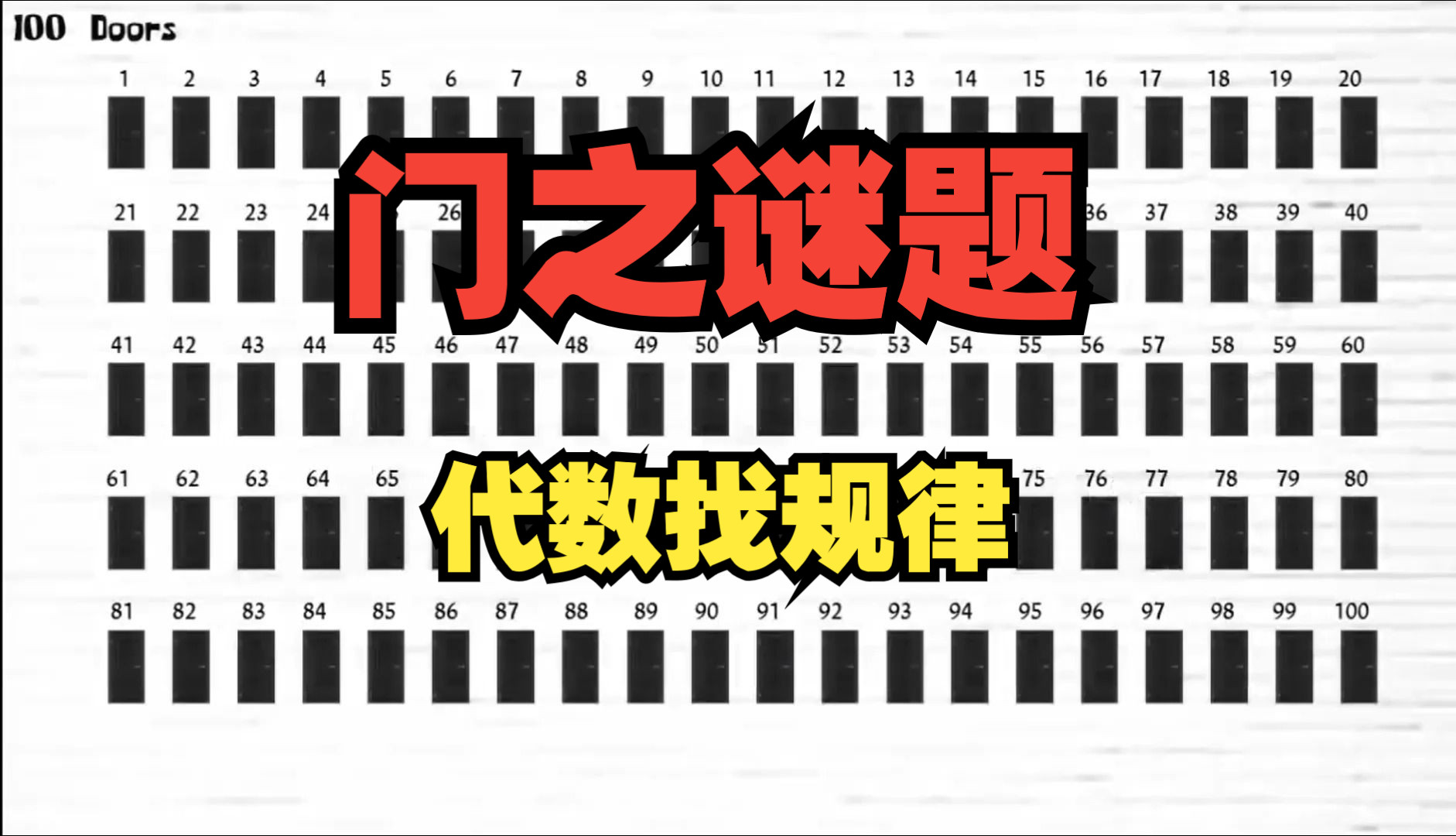 你能快速解开这个100扇门的谜题嘛?(代数谜题)哔哩哔哩bilibili