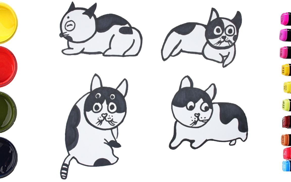 简笔画小猫咪简笔画图片大全儿童画幼乐园画画作业简笔画学英语