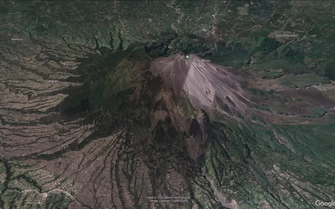 【地理*谷歌地球】火山虚拟之旅03印尼爪哇岛 默拉皮火山(Merapi)【作者 GoEarth】哔哩哔哩bilibili