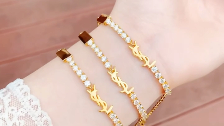 莫桑镶嵌ysl 手链