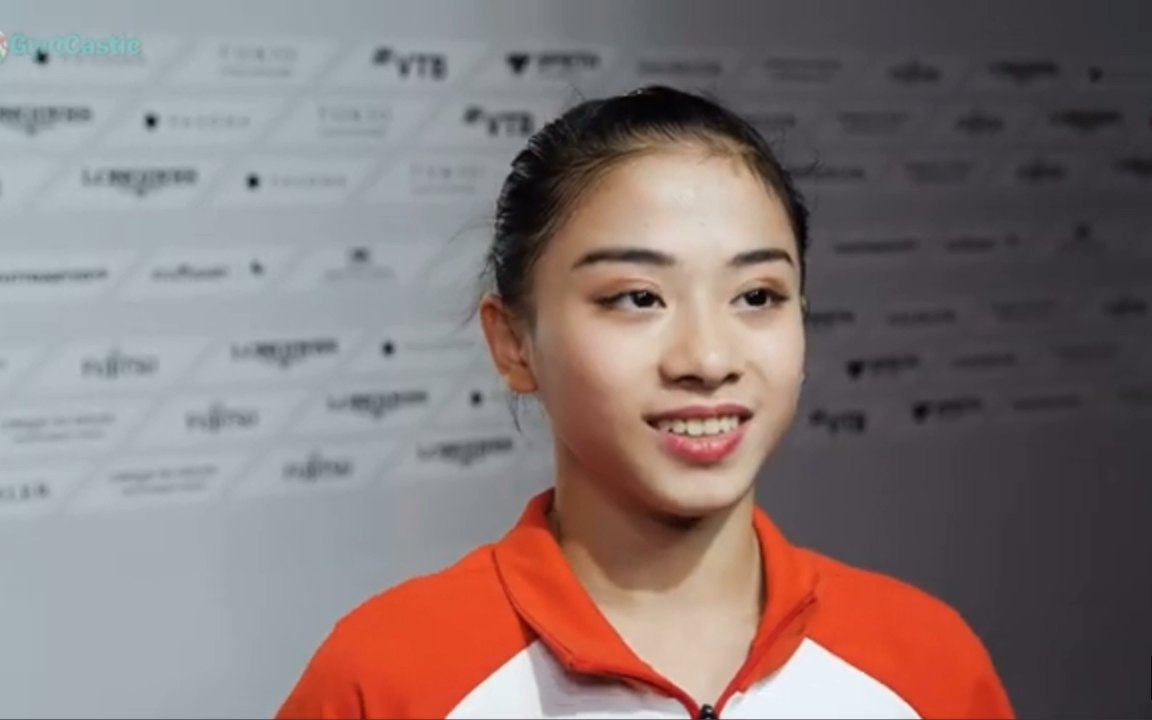 李诗佳2019体操世锦赛平衡木决赛后采访