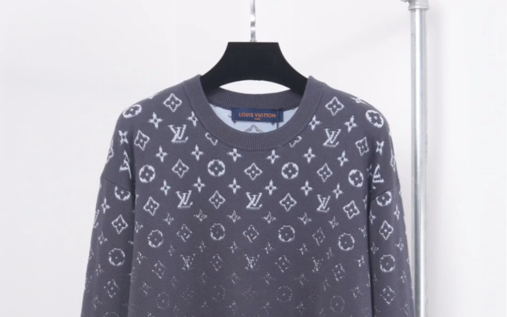 说一下高仿lv路易威登23fw渐变老花毛衣藏青色 s-l