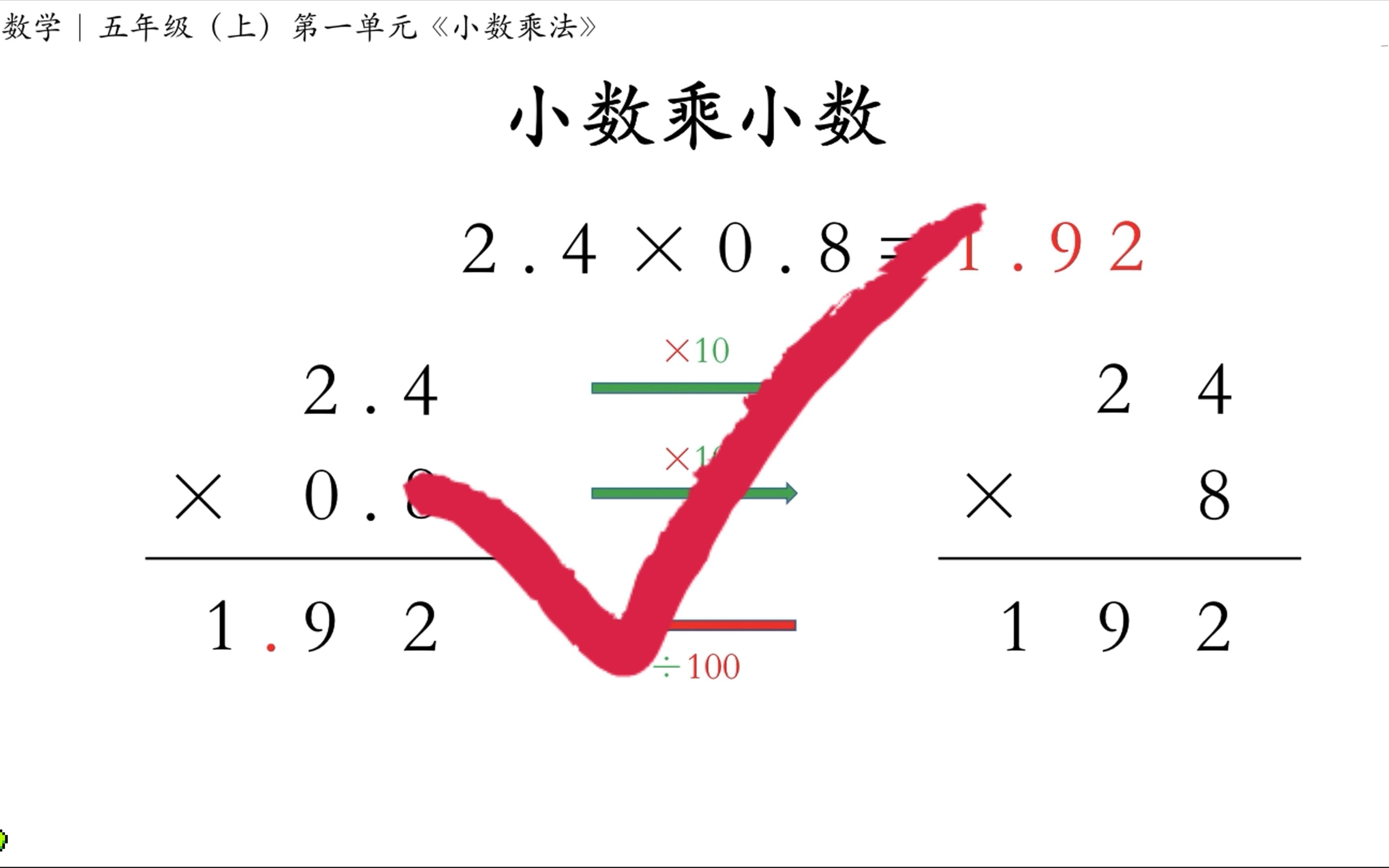 [图]小数乘小数｜五年级（上）第一单元《小数乘法》知识点讲解