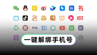 一键解绑各平台手机号绑定！