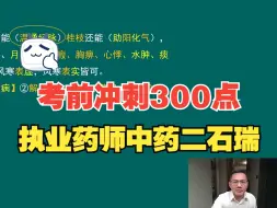 执业药师中药二考前冲刺300点 石瑞老师