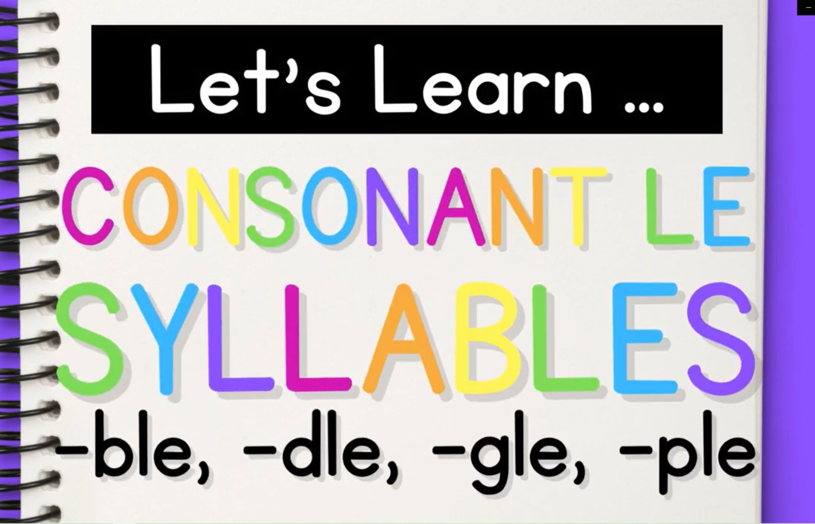 英语自然拼读-成音节Consonant_+_le_Syllables_{Syllable_Types}