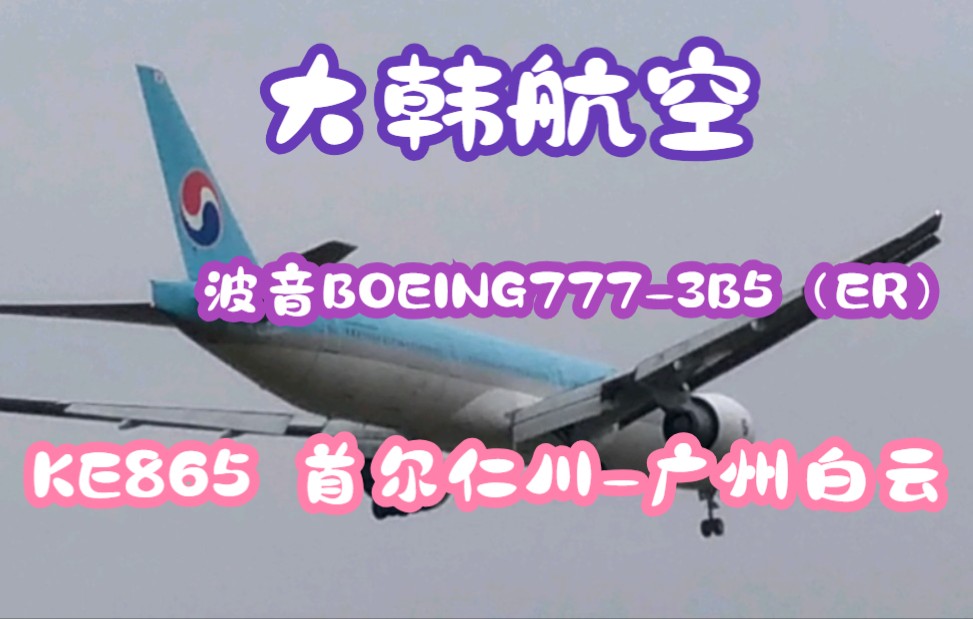 【YouTube】大韩航空|波音777300ER|HL8011|KE865次|首尔仁川—广州白云|广州白云国际机场02R跑道落地进场哔哩哔哩bilibili