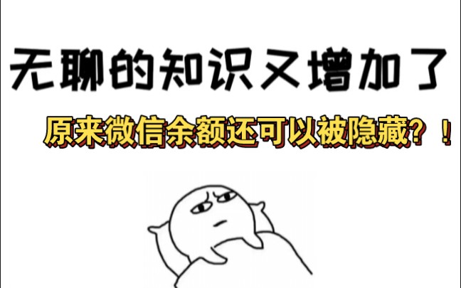 难道是最后一个知道,原来微信余额还可以被隐藏?!妈妈再也不用担心别人知道你穷了…哔哩哔哩bilibili