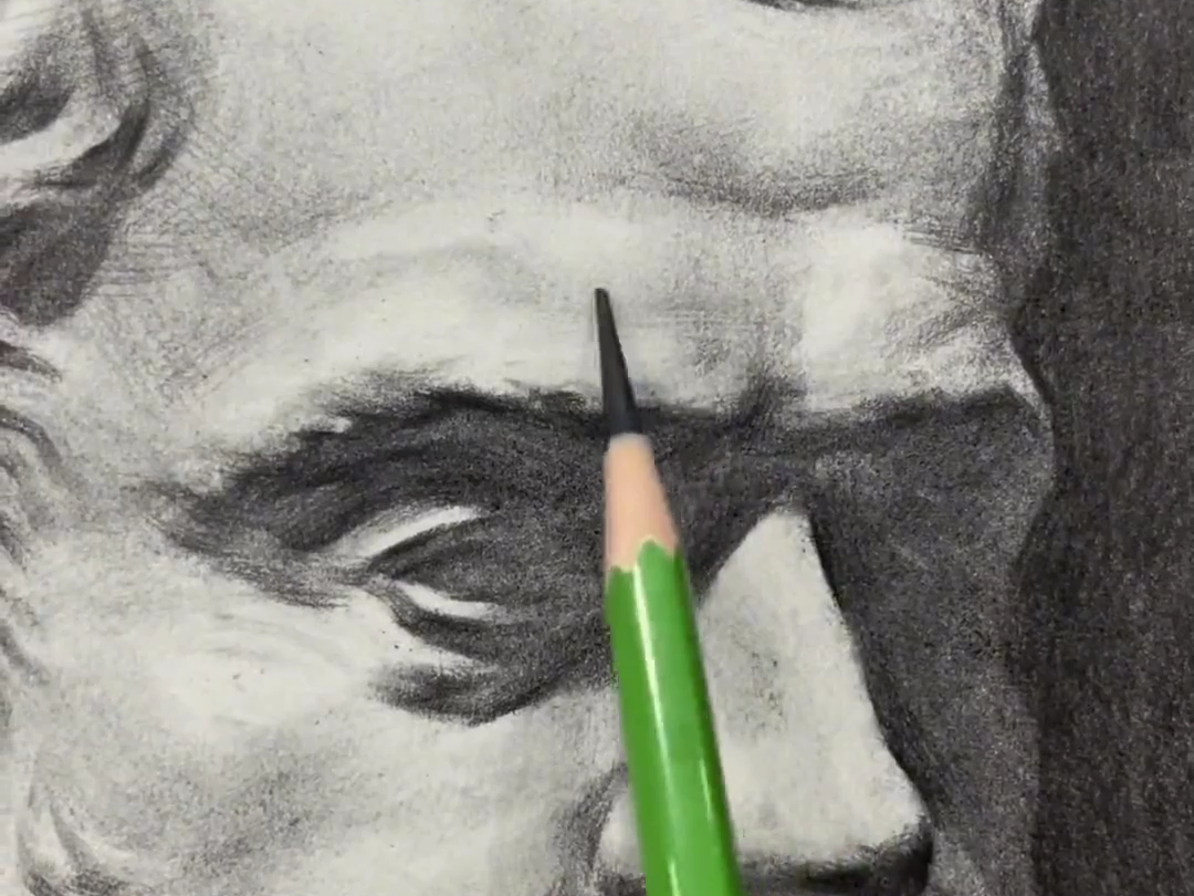 美术生石膏像素描绘画过程分享