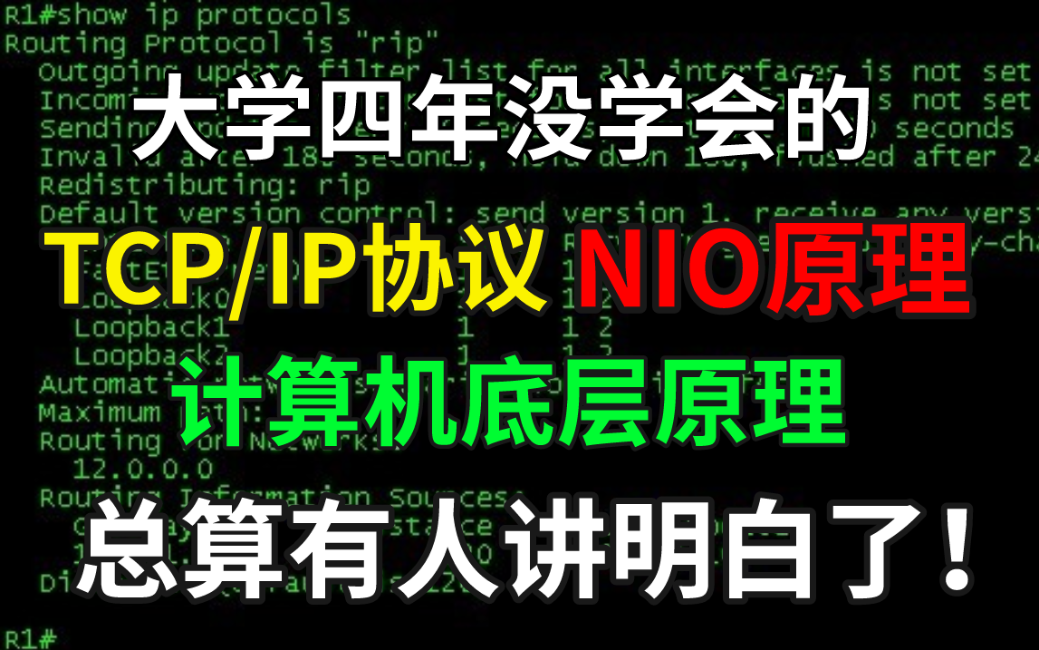 终于有人把我困扰多年的【计算机组成原理:网络协议】讲明白了!TCP/IP协议、IO、NIO原理、负载均衡、网络协议、Linux全套教程哔哩哔哩bilibili