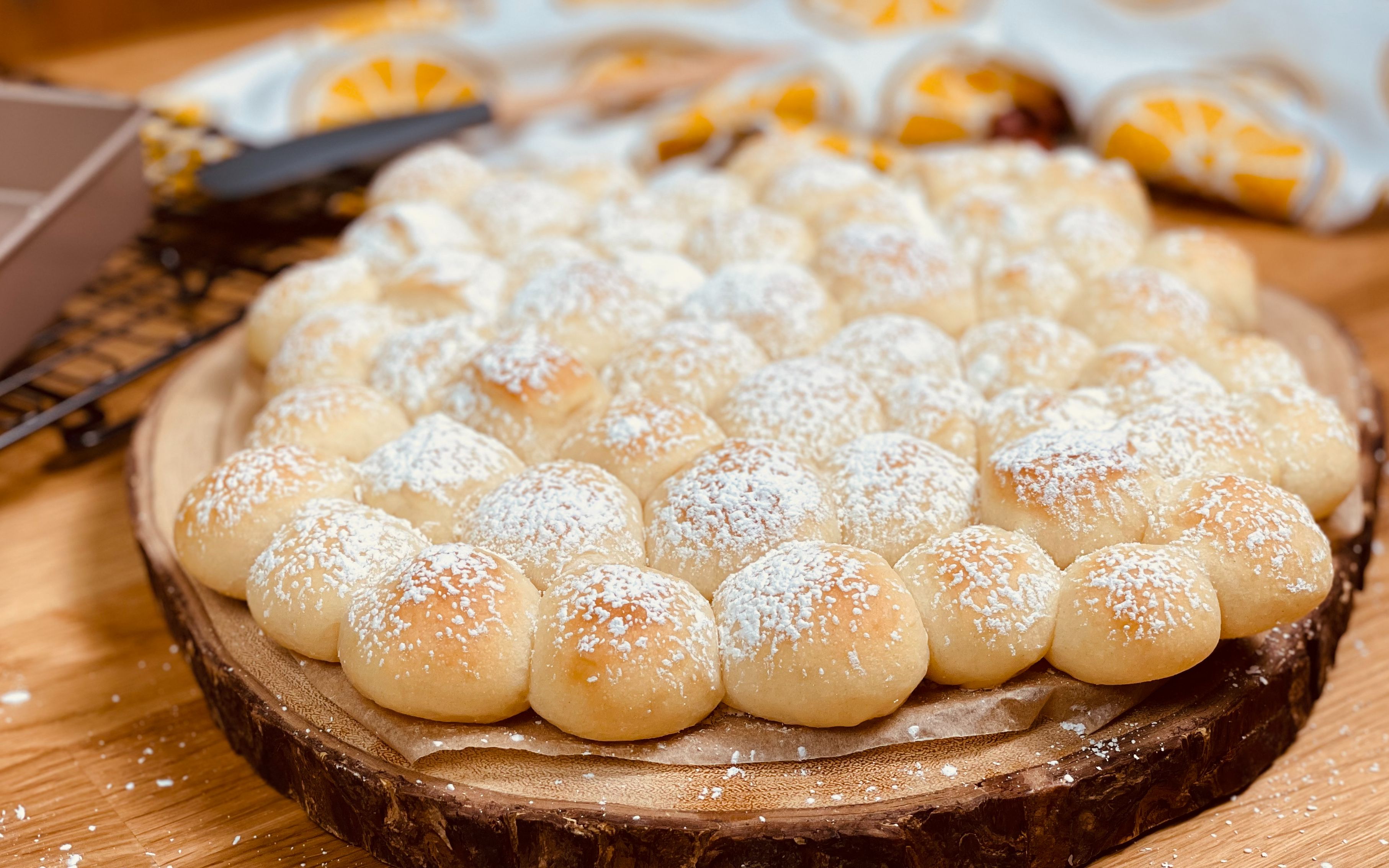 懒人免揉改良版的网红泡泡小面包 牛奶气泡面包