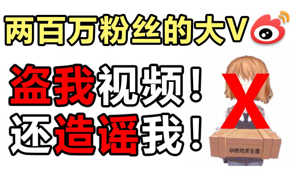 盗我视频还造谣我,还控评限流我?不敢相信这发生在一个微博200万粉的金V身上!哔哩哔哩bilibili