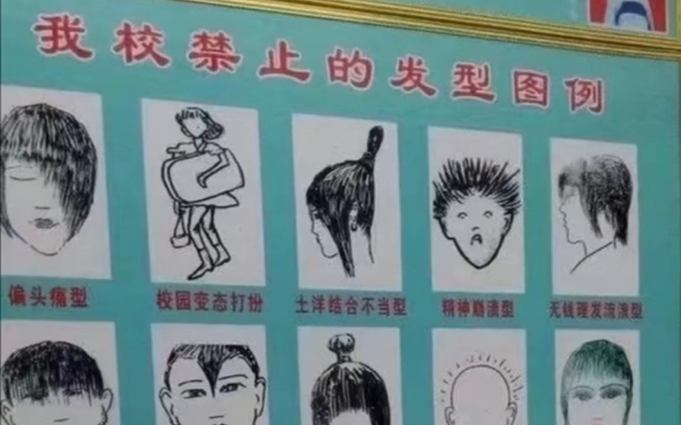 学校禁止的男生发型图例