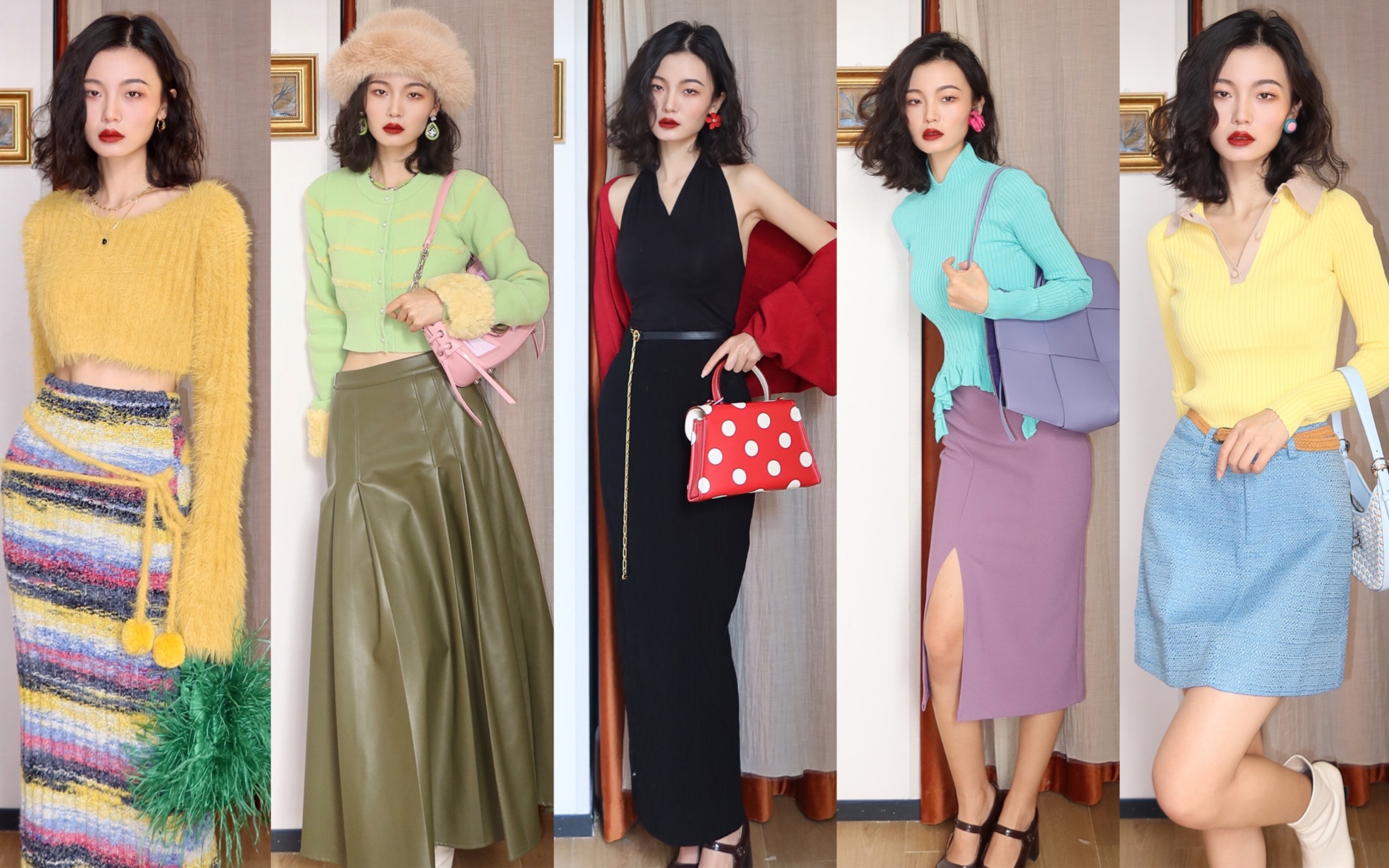 春季亮色系毛衣穿搭00 |五颜六色软乎乎96