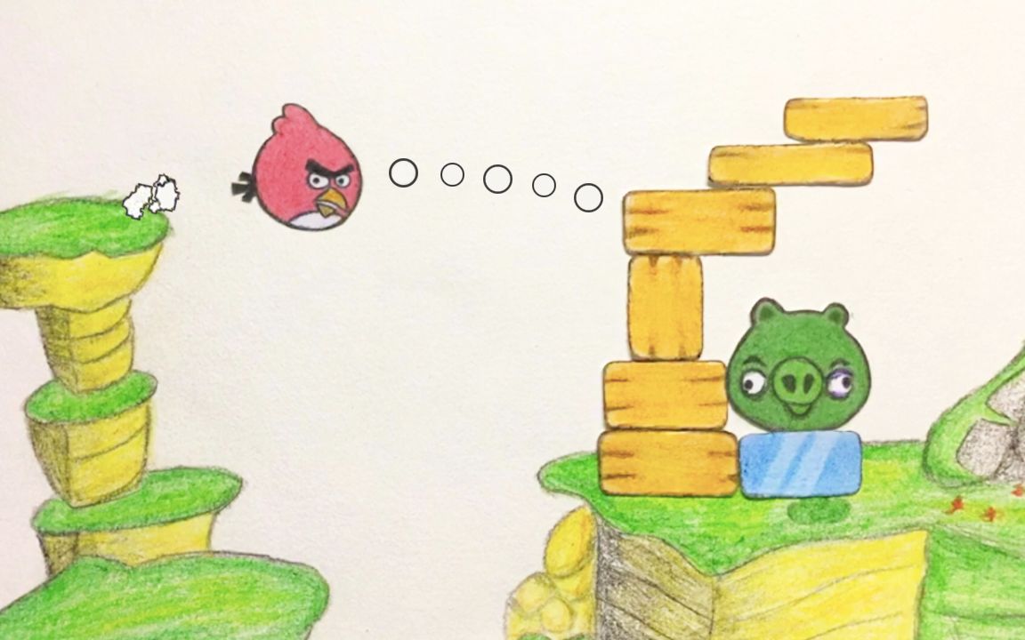 【丁格镇】定格动画:不会翻跟斗,红鸟被猪头嘲笑,笨鸟系列第一弹_哔哩