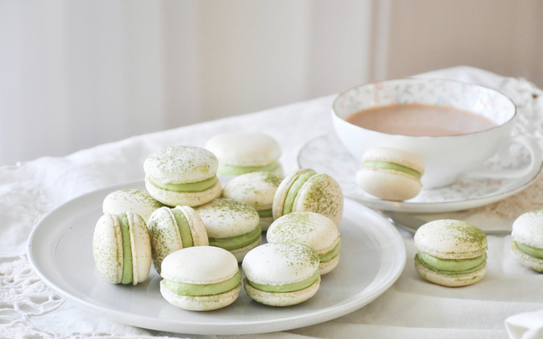 意式抹茶马卡龙 matcha macaroons -freesiaa made 第85集