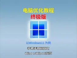 下载视频: 电脑终极优化教程，win11 win10通用