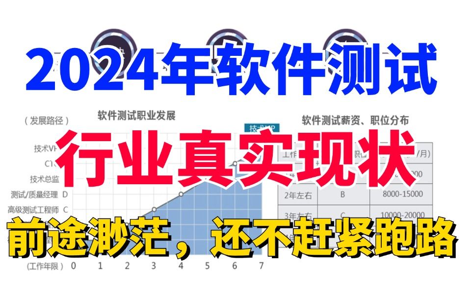 【软件测试行业现状】2024年了你还敢学软件测试?未来已寄..测试人该何去何从?前途渺茫,还不赶紧跑路!【自动化测试】哔哩哔哩bilibili