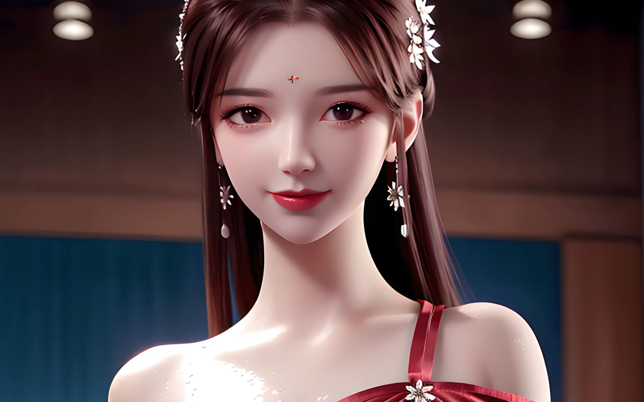 苏檀儿红色系壁纸,魅力似火焰般炙热迷人