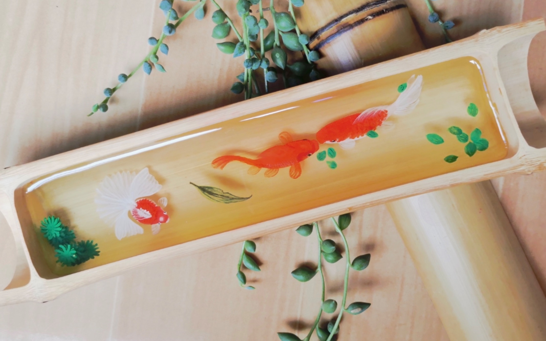 【树脂画】竹筒长鱼全过程~(≥▽≤)/~_哔哩哔哩 (゜-゜)つロ 干杯