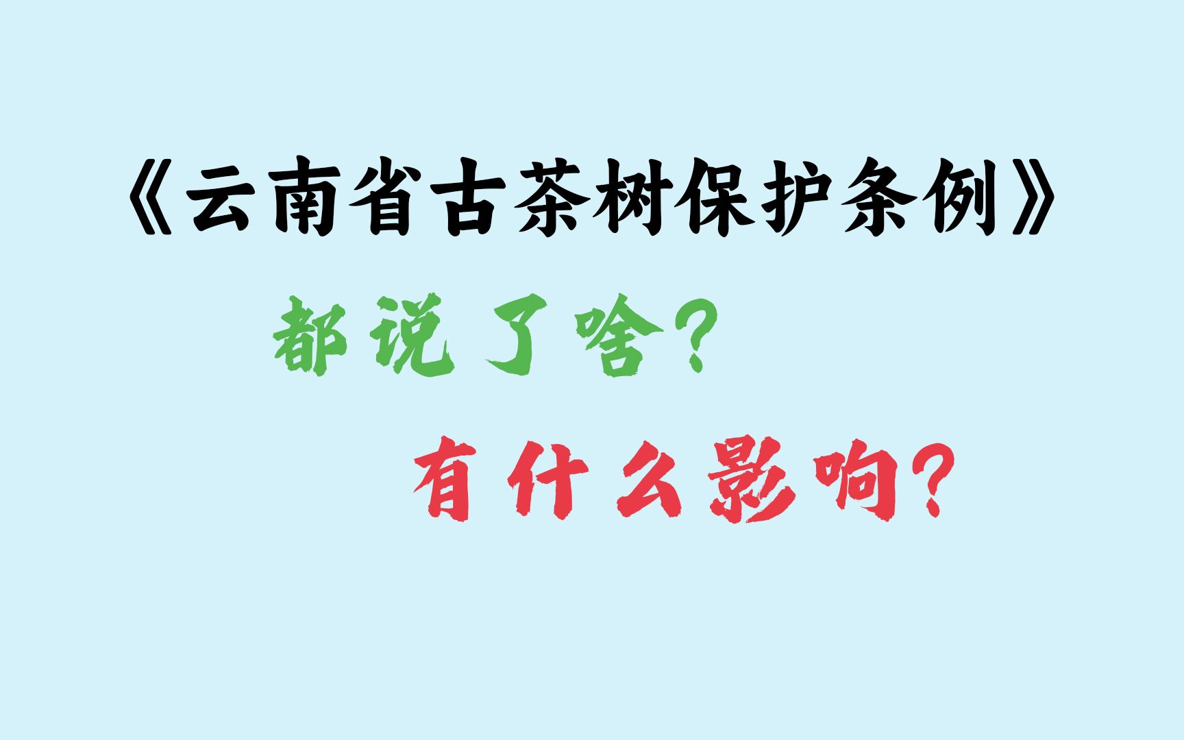 古茶树保护条例都说了啥哔哩哔哩bilibili